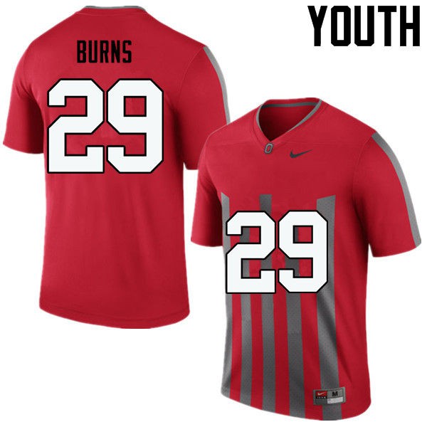 Ohio State Buckeyes #29 Rodjay Burns Youth Embroidery Jersey Throwback